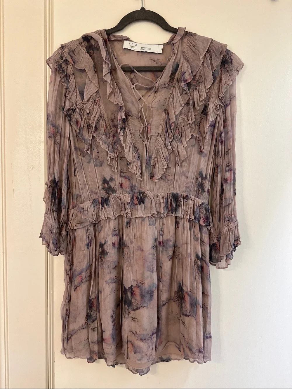 IRO Banon Floral Mini Dress - Taupe